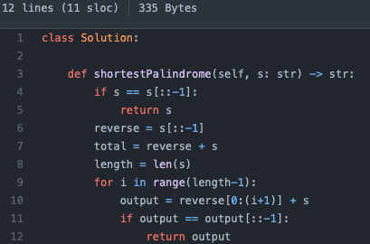 Shortest Palindrome Shortest Palindrome